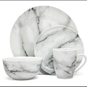 16-Piece Carrera Natural Marble Design Dinner Set